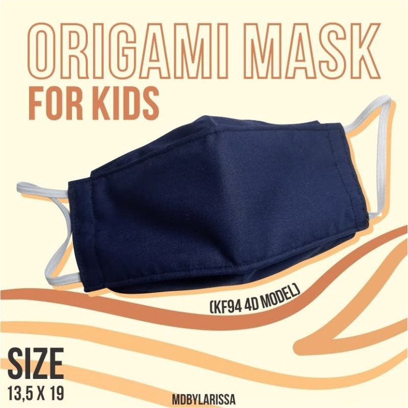 Jual Origami Masker Anak KF94 4D 4 Ply Lapis Kids Tali Karet Hitam ...