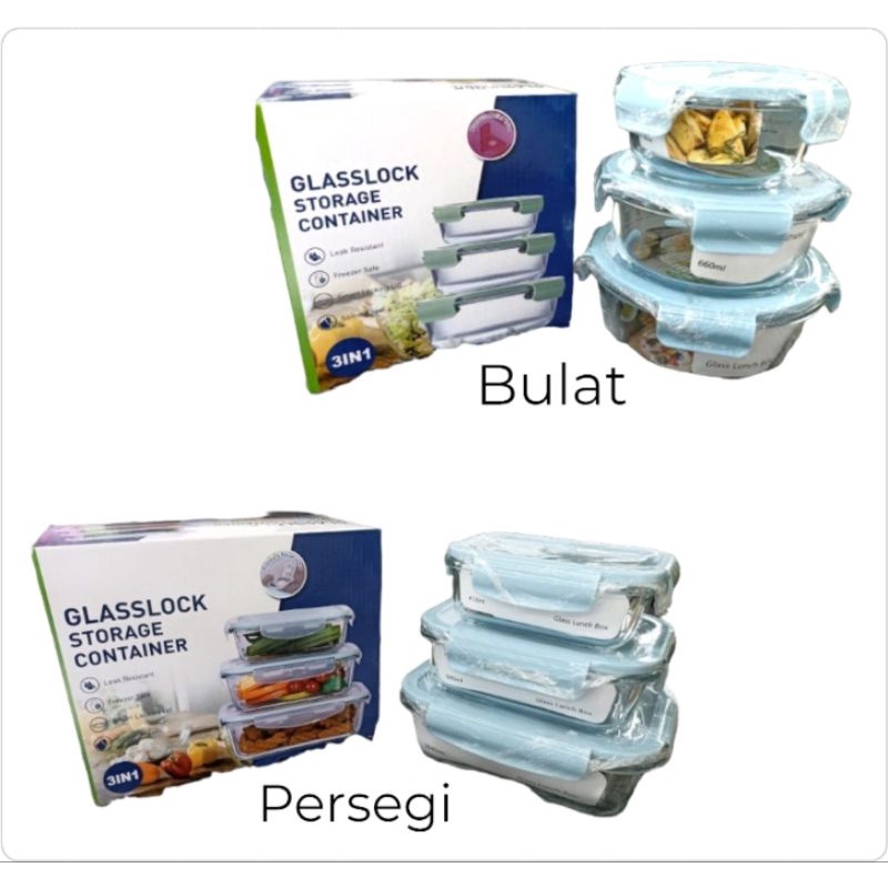 Jual Glasslock Storage Container Biru Putih pink | Shopee Indonesia