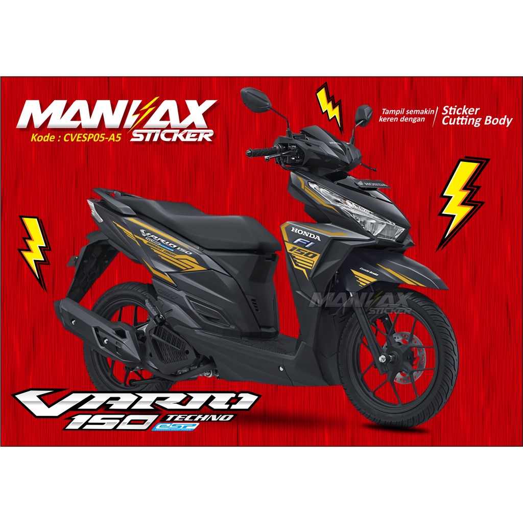 Jual Sticker Cutting Honda Vario 125 150 LED 2015 GOLD - Stiker VARIO