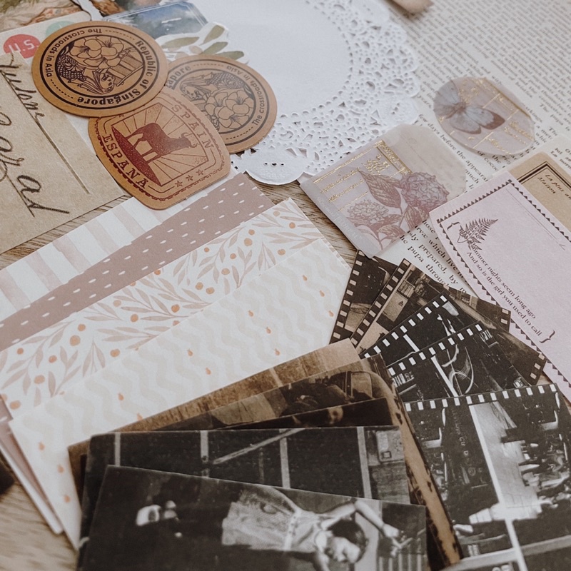 Jual Journal Kit 75++ pcs // Bujo Kit Vintage Journal Aesthetic DIY ...