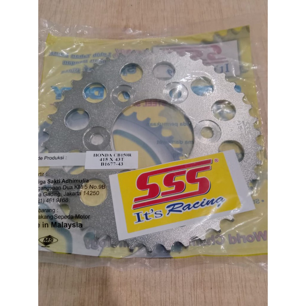 Jual Gear Belakang Sss New Cbr 150 R K45n 2019 Lubang Baut 6 Tipis 415