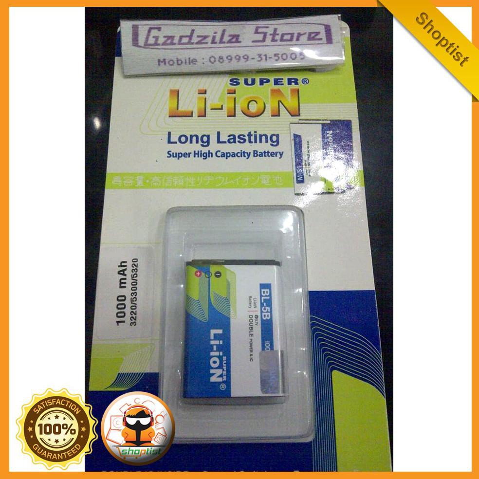 Jual Baterai Nokia Bl5B Double Power Super Lion Li-Ion 1000 Mah Battery ...