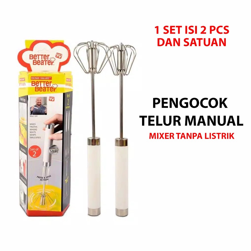 Jual Alat Pengocok Telur Kopi Susu Adonan Tepung Hand Mixer Manual