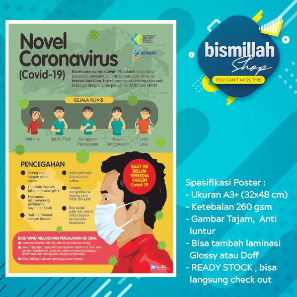 Jual Poster Kesehatan Corona Virus (gejala & Pencegahan) | Shopee Indonesia