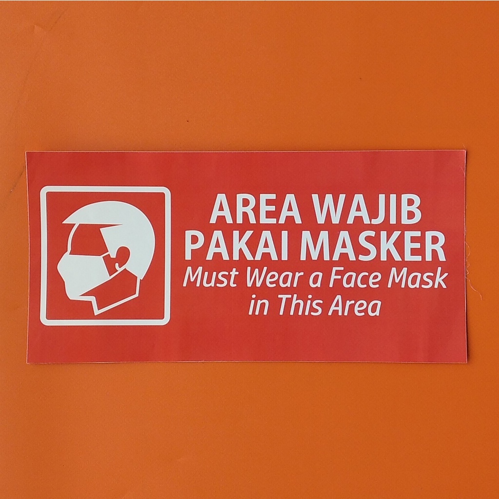 Jual Stiker Wajib Pakai Masker - Stiker New Normal - Stiker Prokes ...