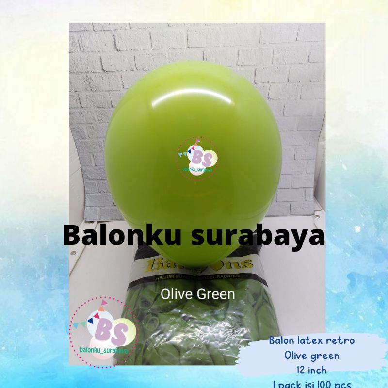 Jual Balon Latex Doff Warna Sage Green Hijau Balon Warna Retro Shopee