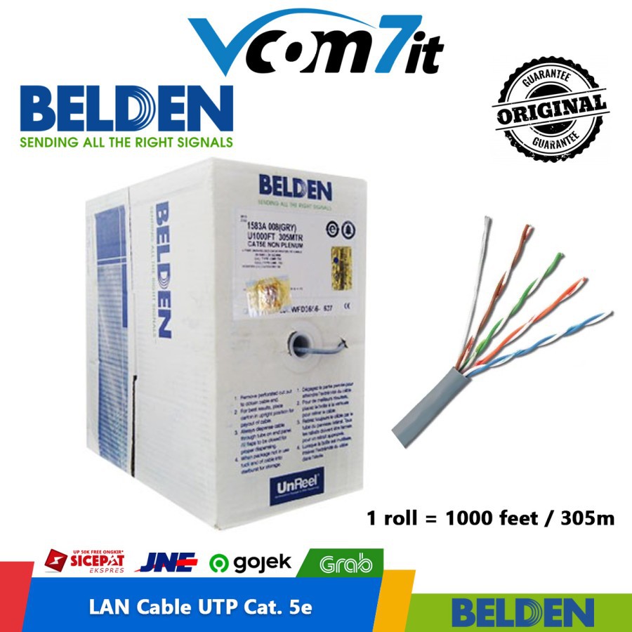 Jual Kabel LAN Belden UTP Cable Cat 5e CAT 5E ORIGINAL USA (Meteran