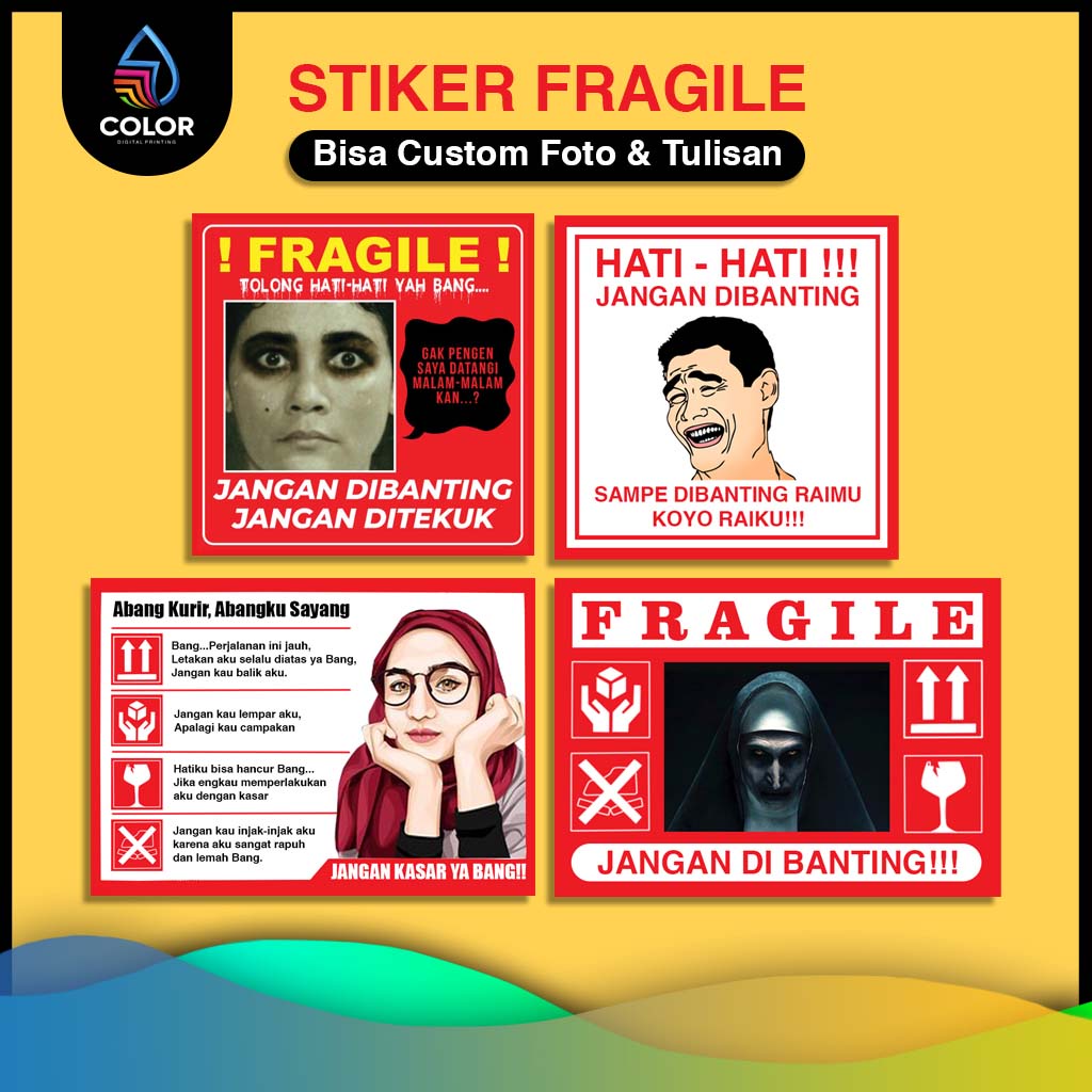 Jual Stiker Fragile Awas Pecah Unik / Stiker Fragile Anti Pecah Murah ...