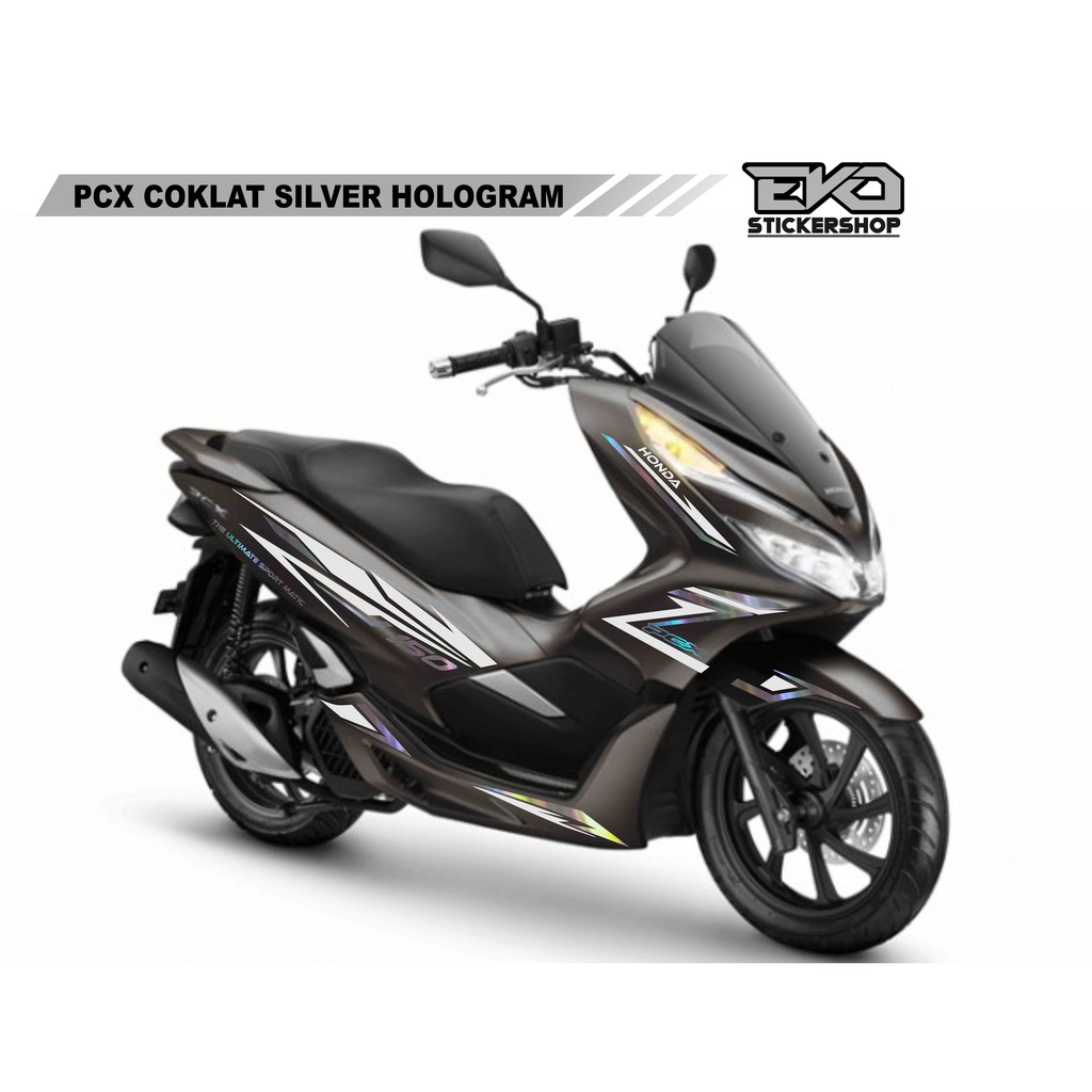 Jual Sticker PCX HITAM Cutting Stiker Hologram Dan Silver | Shopee