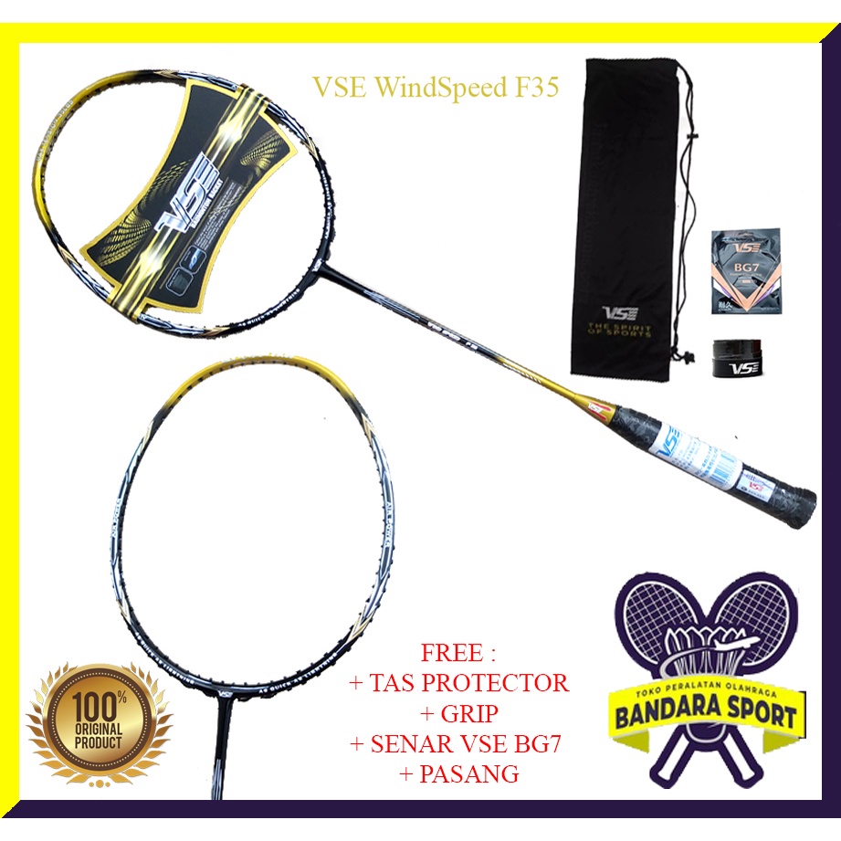 Jual VSE Wind Speed F35 | WindSpeed F 35 Original Raket Badminton ...