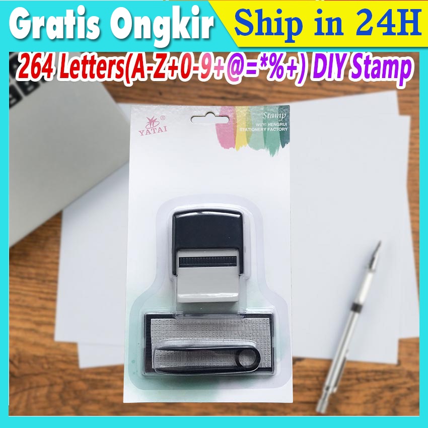 Jual DIY Stempel 264 Letters Rangkai Huruf & Teks Sendiri Sesuai ...