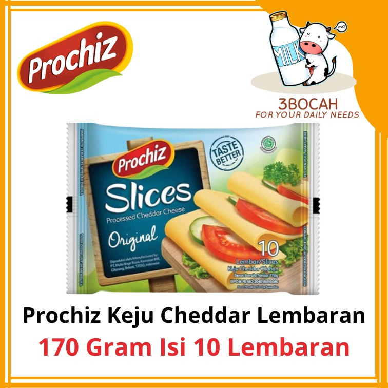 Jual Prochiz Keju Cheddar Slice Lembaran 170 Gram Isi 10 Lembar ...