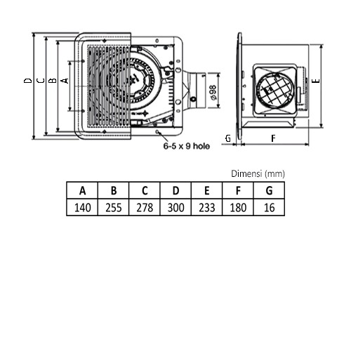 Jual KDK 24CHRA Exhaust Ceiling Fan Sirocco 24cm Kipas Angin Plafon 24 ...