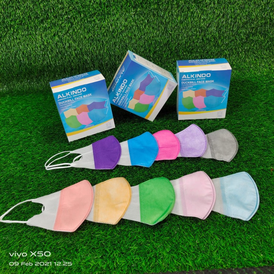 Jual MASKER DUCKBILL ALKINDO 3PLY WARNA WARNI - 1 BOX 50 PCS | Shopee ...