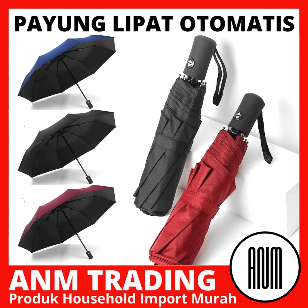 Jual Payung Lipat Otomatis Buka Tutup Lipat Polos Anti Uv Premium