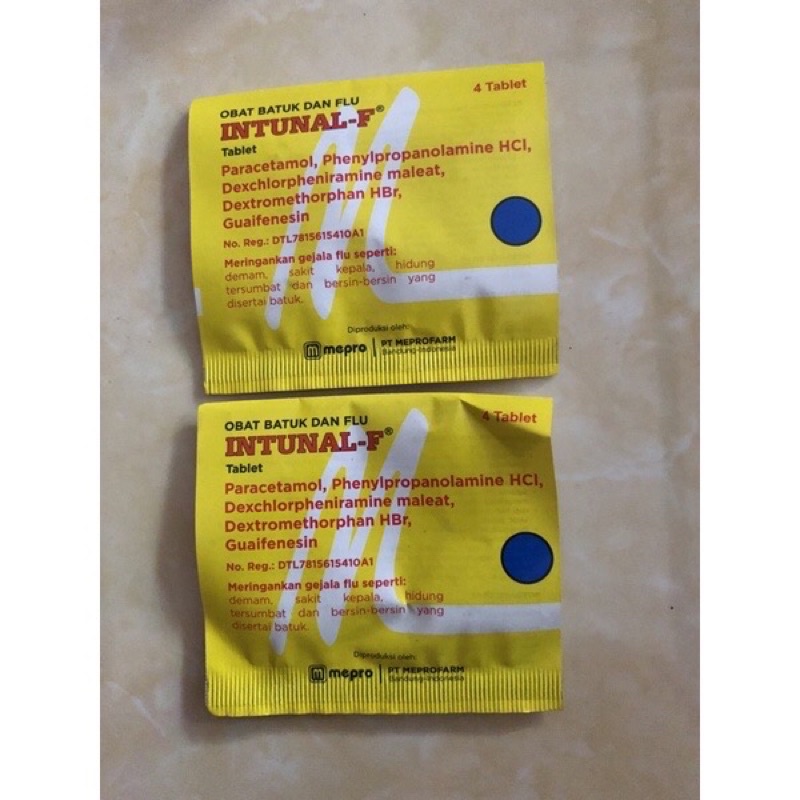 Jual INTUNAL-F Strip 4 tablet Batuk Pilek INTUNAL FORTE | Shopee Indonesia