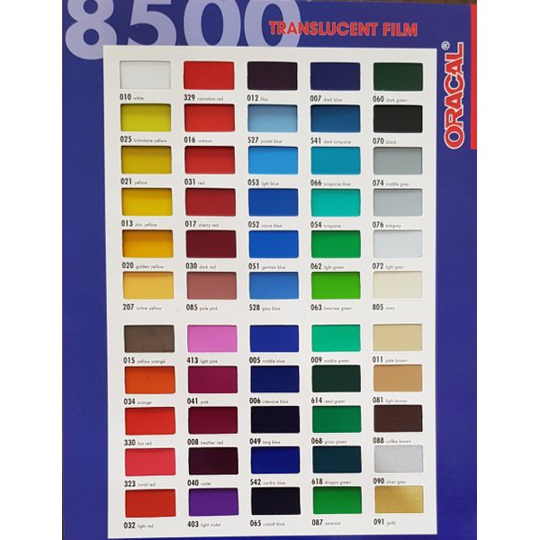 Jual Stiker / Sticker ORACAL 8500 series TRANSLUCENT (126cmx100cm) neon ...