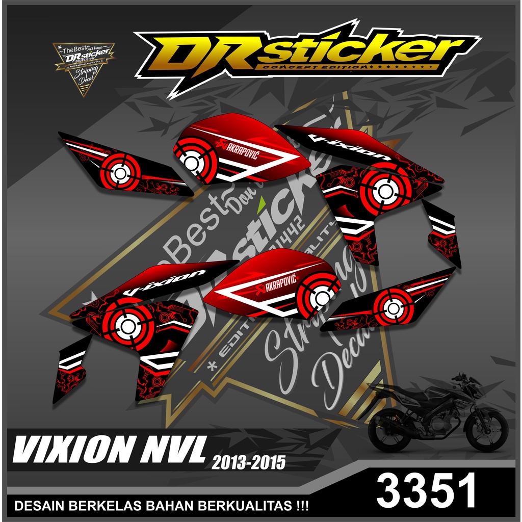 Jual OR 3351 Striping Sticker Vixion NVL 20132015 Semifull Sticker