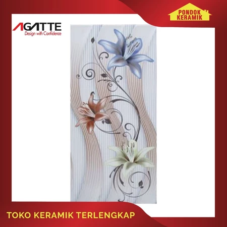KERAMIK DINDING AGATTE 25X50 DAISY DECOR CREAM KW I