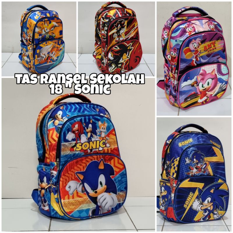 Jual Tas Ransel Sekolah Anak SD Sonic Shadow Tails Amy Hedgehog 18