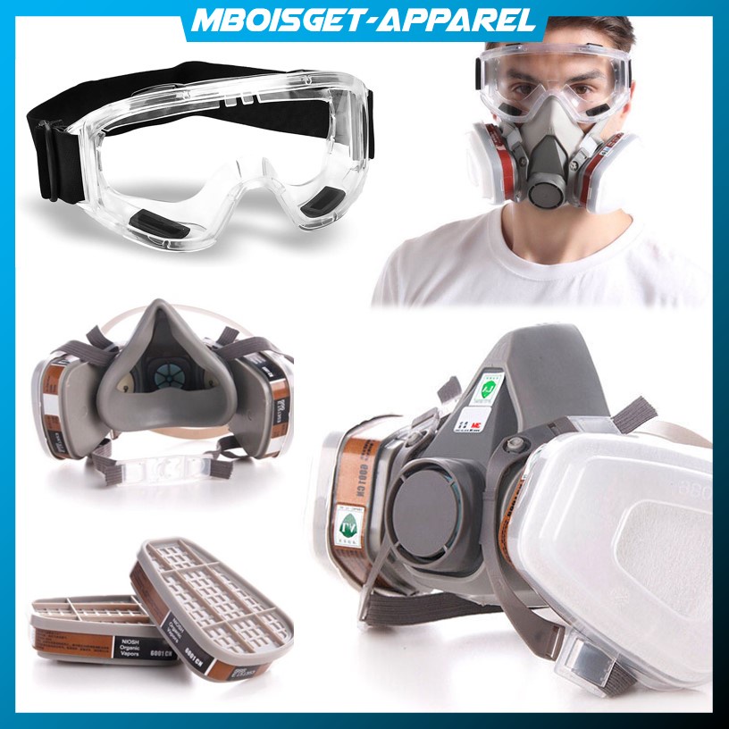 Jual MBOISGET - MASKER DUAL FILTER RESPIRATOR GAS MASK INDUSTRIAL KIMIA ...