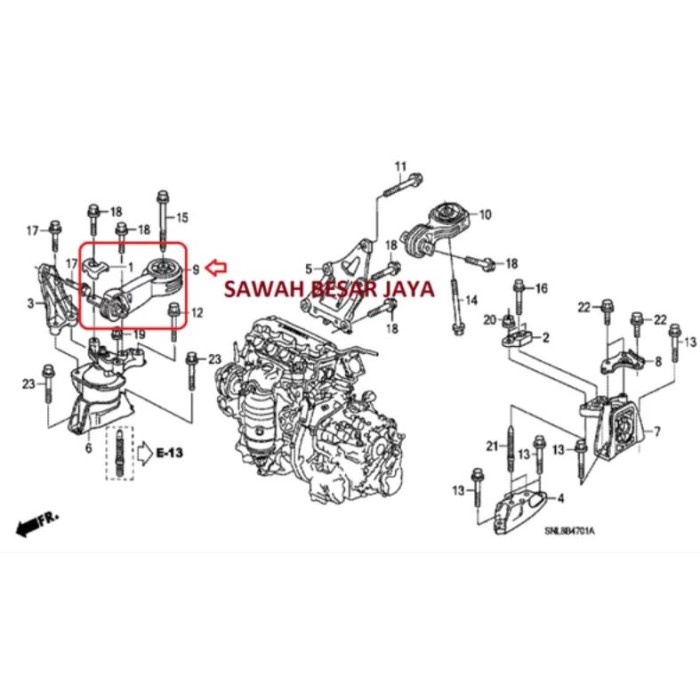 Jual Engine Mounting Dudukan Mesin Depan Kanan Atas Honda Civic FD FD1 ...