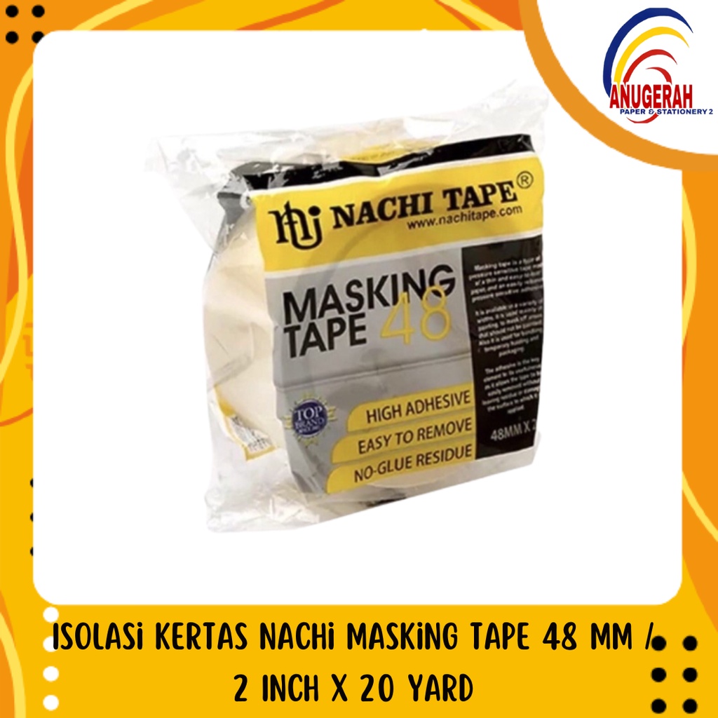 Jual Isolasi Kertas Nachi Masking Tape Mm Inch X Yard Pcs Shopee Indonesia