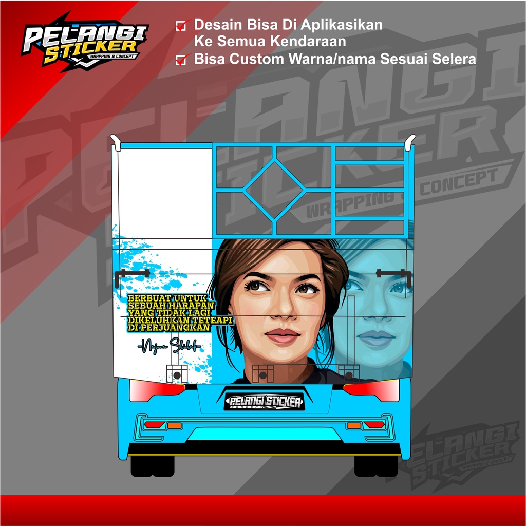 Jual Stiker Bak Belakang Truck 8 Decal Stiker Pintu Belakang Truck Dam ...