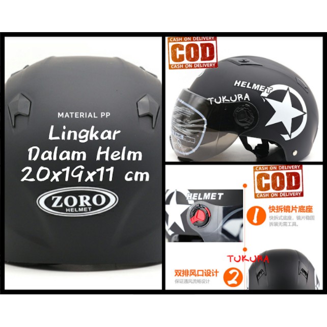 Jual Helm Sepeda Skuter Motor Elektrik Half Face Zoro Shopee Indonesia