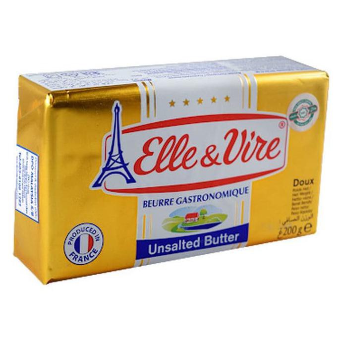 Jual Butter Unsalted Elle & Vire 200gr | Shopee Indonesia