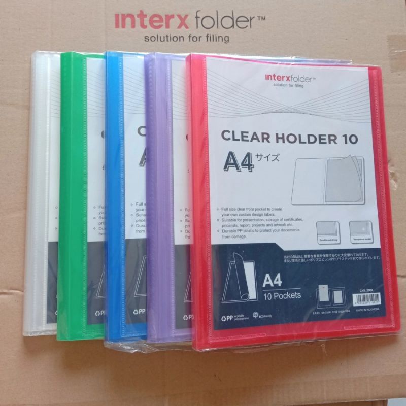 Jual Clear Holder A4 10 Pocket Inter X Display Album Dokumen Keeper Shopee Indonesia 5416