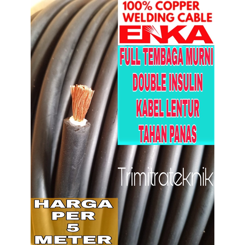 Jual [HARGA PER 5 METER] Kabel las full tembaga Murni 25mm2 Enka ...