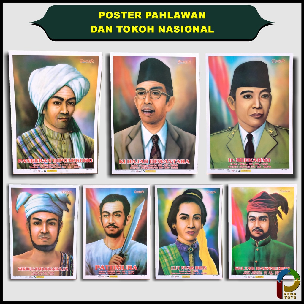 Jual Poster Pahlawan Nasional dan Garuda Pancasila A4 | Shopee Indonesia
