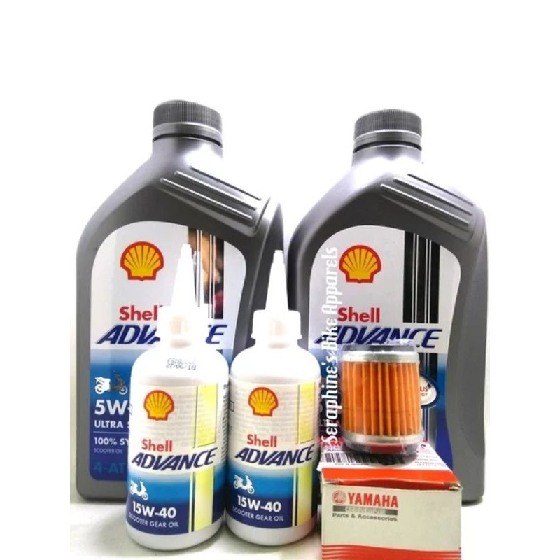 Jual PAKET GANTI OLI YAMAHA XMAX - SHELL ADVANCE ULTRA MATIC 5W40 2x1L ...