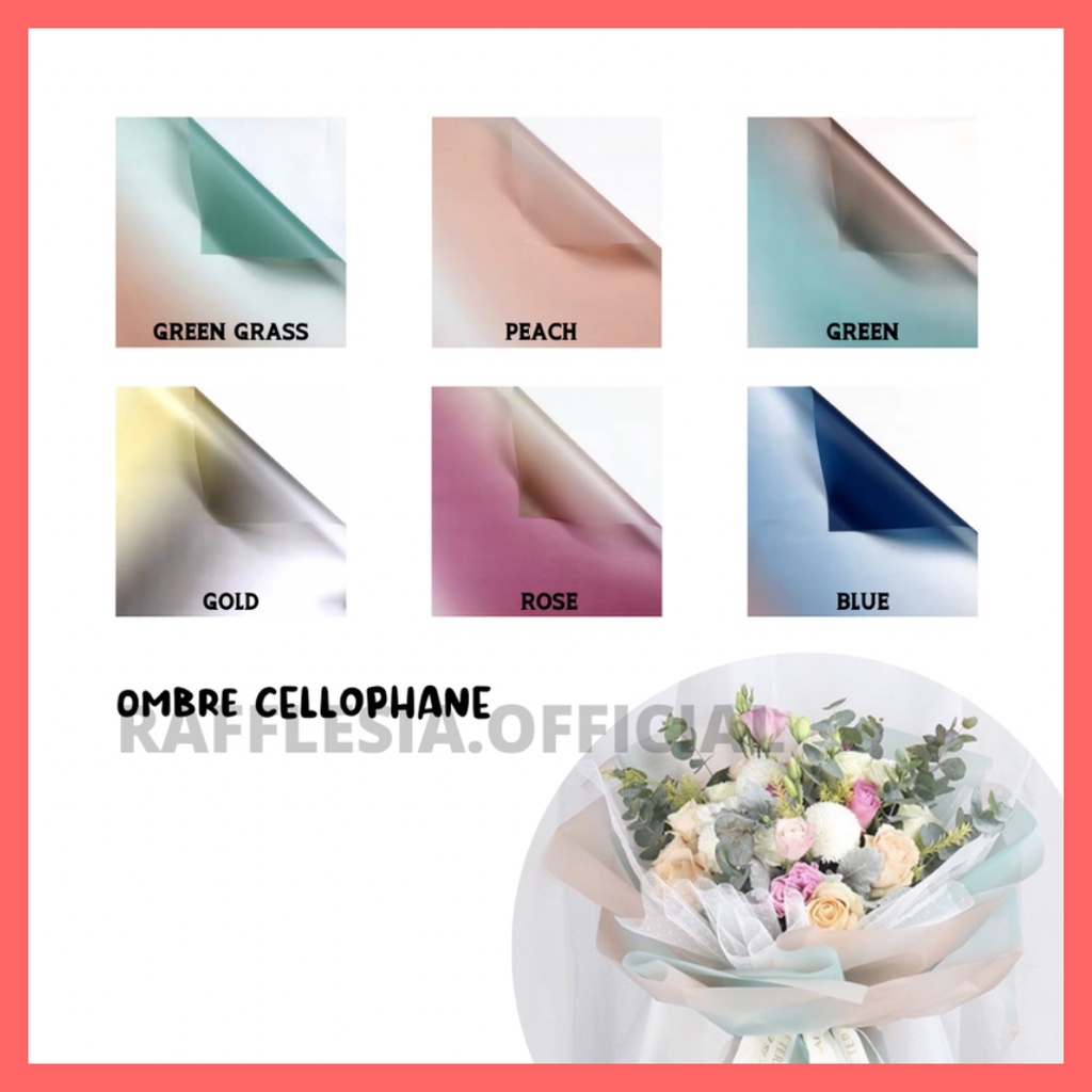 Jual [5 LEMBAR] FLOWER WRAPPING OMBRE COLOR WATERPROOF CELLOPHANE ...