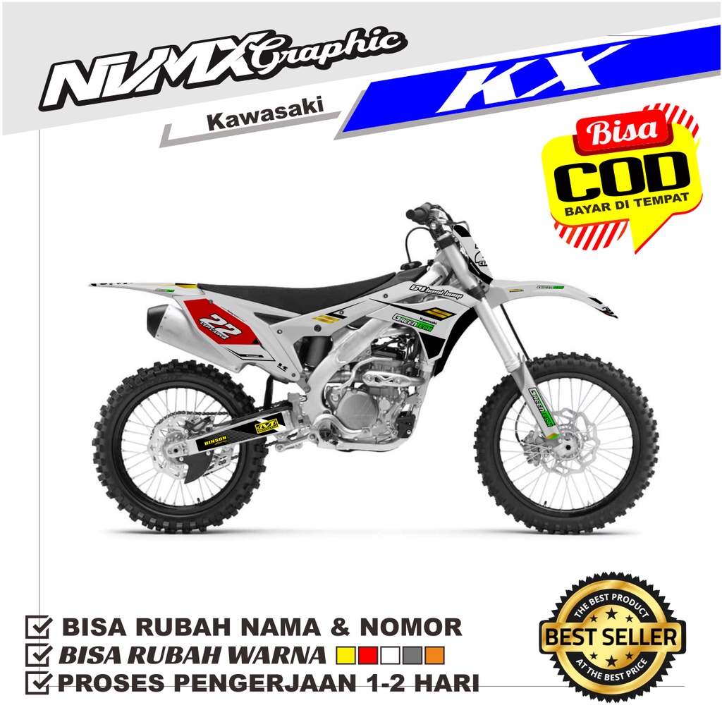 Jual DECAL CUSTOM KX 250-450F PUTIH STIKER FULL BODY | Shopee Indonesia