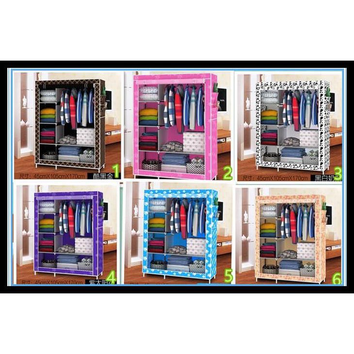 Jual TERBARU CLOTH RACK WITH COVER RAK BAJU MULTI FUNGSI ( LEMARI KAIN ...