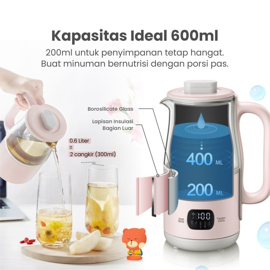 Jual EMILY TEA MAKER 0.6L || ALAT MULTIFUNGSI PEMBUAT TEH ELECTRIC 0.6L ...