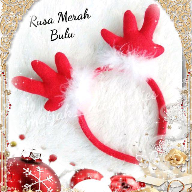 Jual Bando Natal Dewasa Desain Tanduk Rusa Bulu Bando Rusa | Shopee ...
