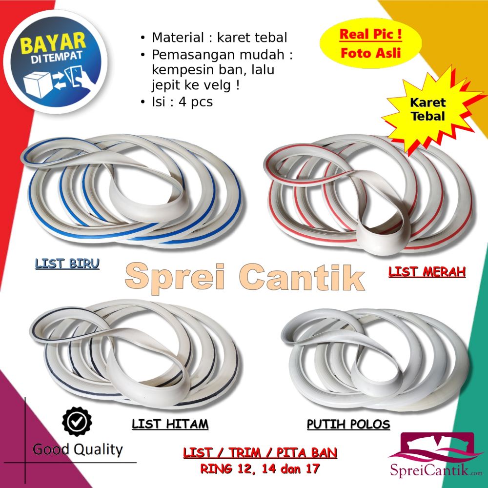 Jual Lis Ban Isi 4 Pcs Ring 12 / 14 / 17 Bebek dan Matic - List Trim