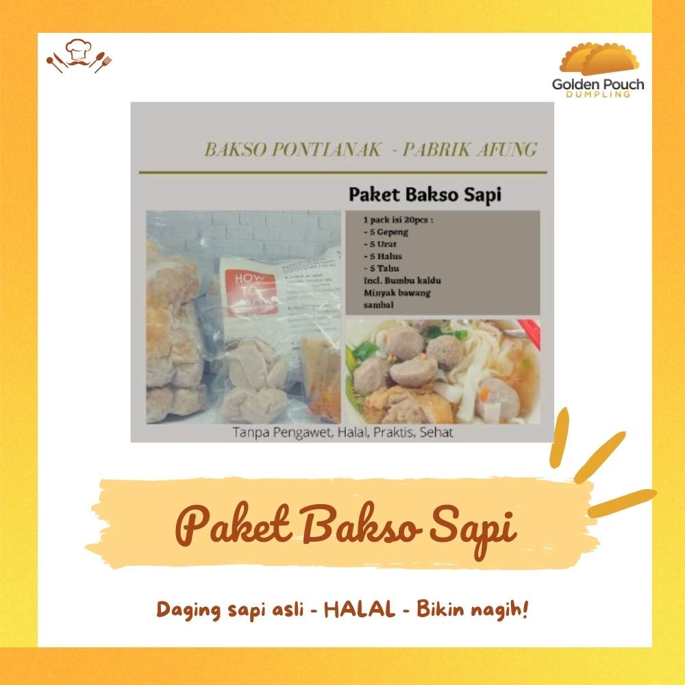 Jual Golden Pouch Paket Bakso Sapi Afung Makanan Segar Beku