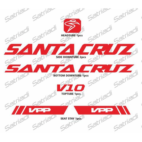 Jual Stiker Frame Sticker Decal Sepeda Santa Cruz V10 Downhill Mountain ...