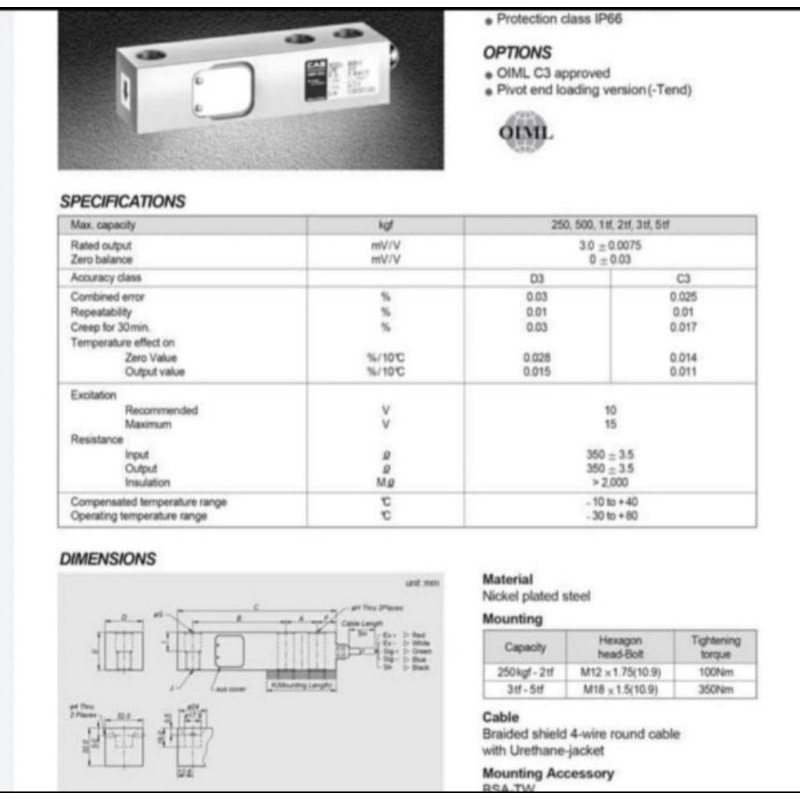 Jual CAS load cell 500kg / load cell shear beam 500kg | Shopee Indonesia
