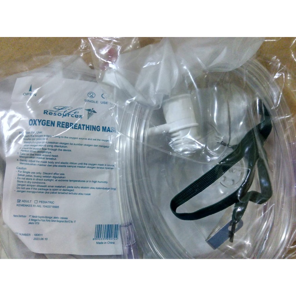 Jual Masker Oksigen Rebreathing Oxygen Rebreathing Mask Life Resources ...