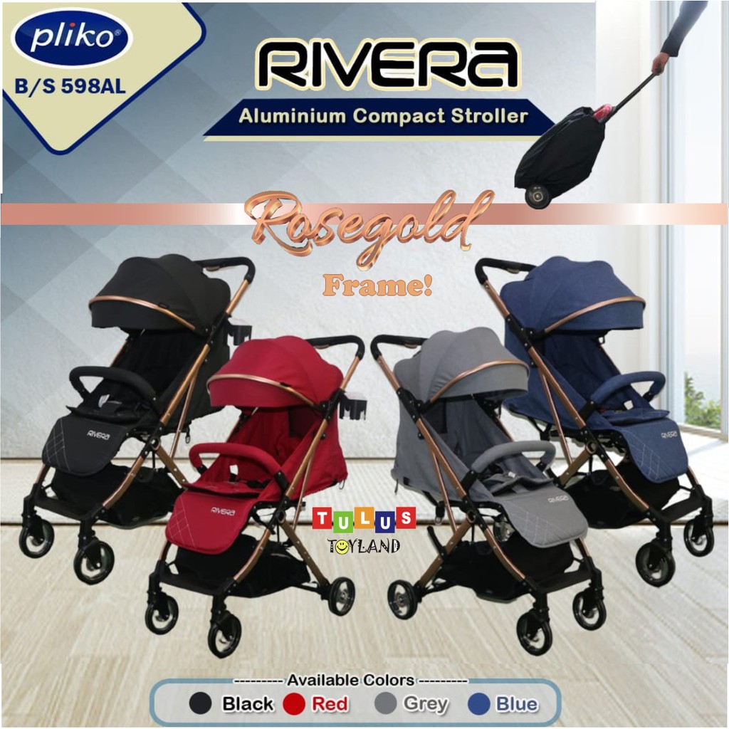 Jual Stroller Pliko Rivera 598AL Rose Gold Frame kereta dorong