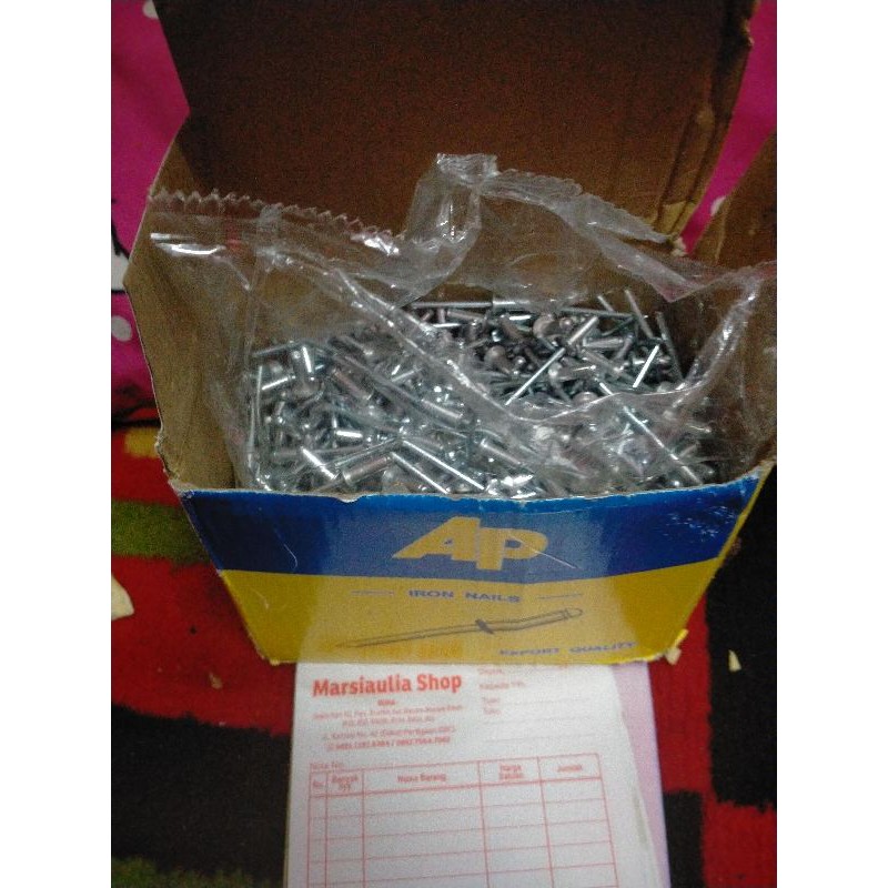 Jual Paku Rivet 540 AP 4mm x 11mm harga 1 kg paku tembak rifet | Shopee ...