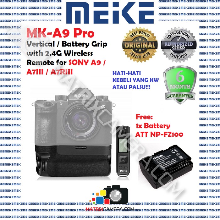 Jual Verticalbattery Grip Meike Mk A9 Pro For Sony A9 A7iii Battery Shopee Indonesia 