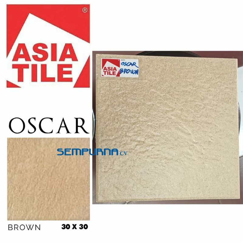 Jual Keramik ubin dinding lantai tembok KW1 Asia Tile Oscar Grey Brown