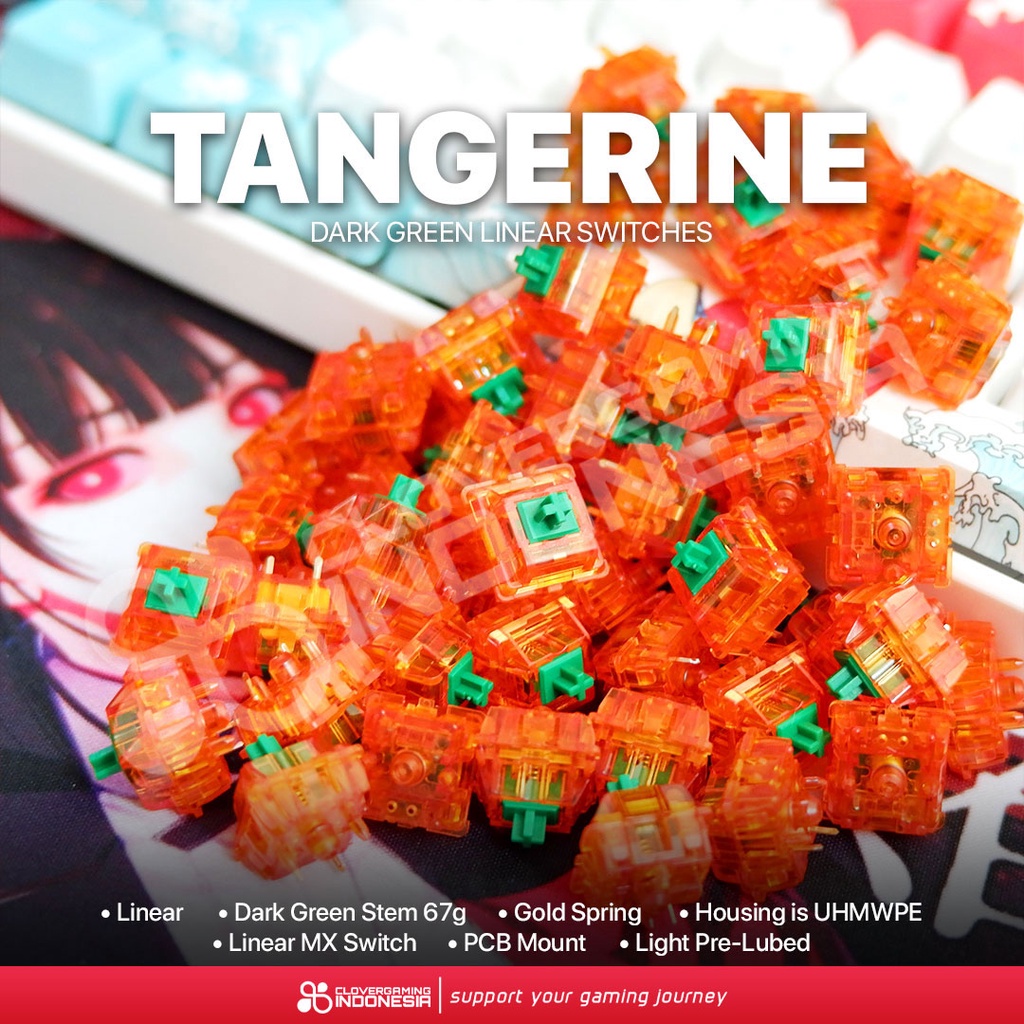 Jual C3 Equalz Tangerine Linear Switch 62g 67g for Mechanical