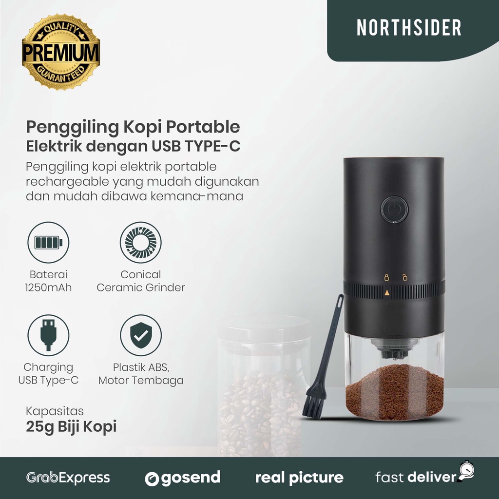 Jual Coffee grinder electric penggiling kopi portable elektrik usb Type